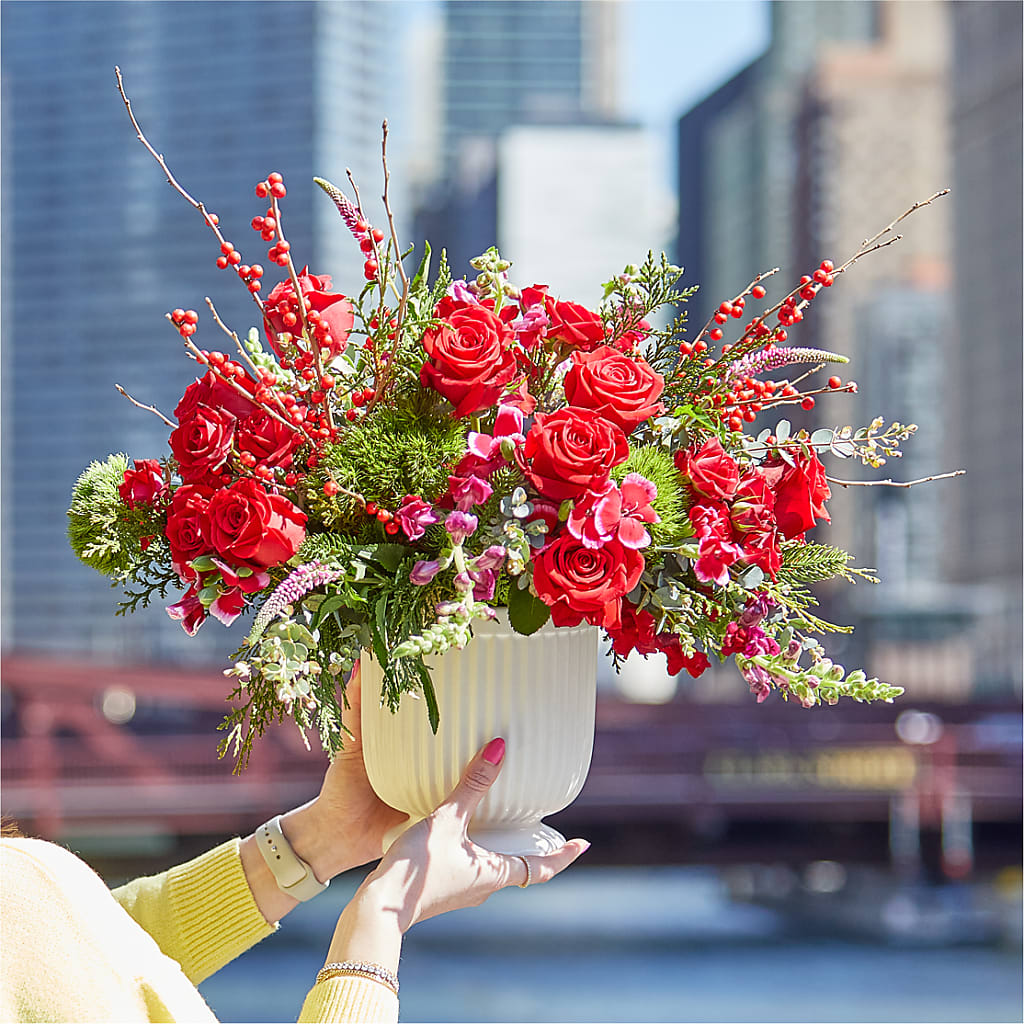 Big Red Bow Bouquet – Lumaya Florals, Rock Hill SC