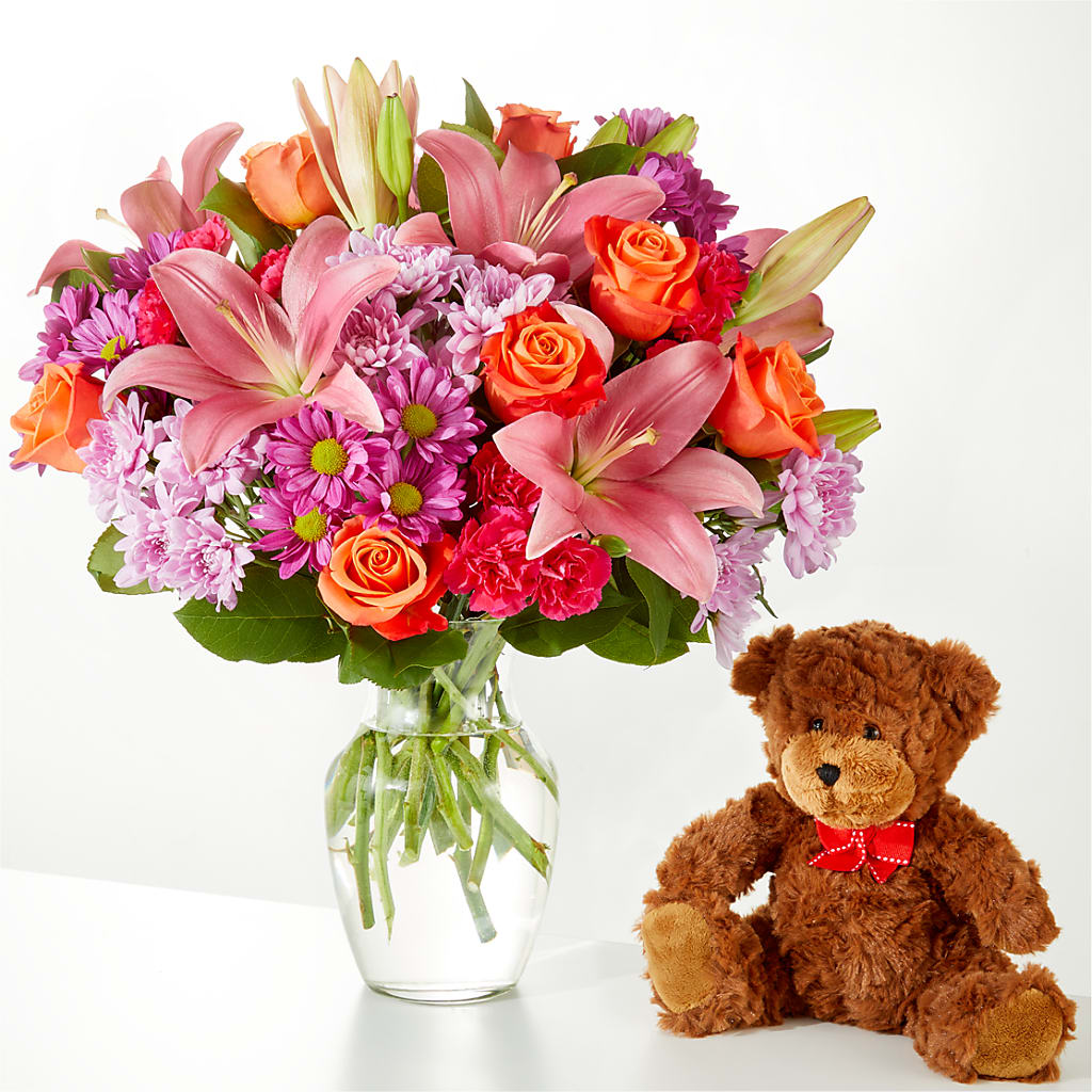 One and Only Bouquet and Bear Bundle – Lumaya Florals, Rock Hill SC