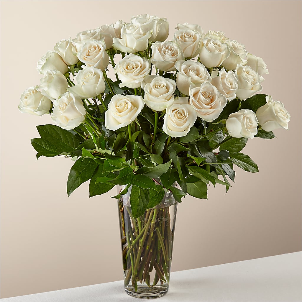 Long Stem White Rose Bouquet – Lumaya Florals, Rock Hill SC