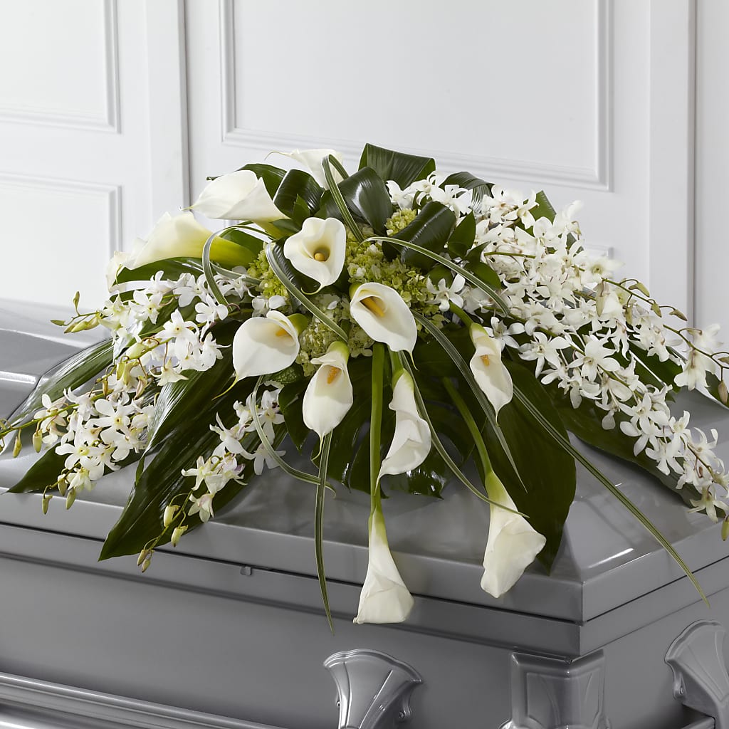 Angel Wings Casket Spray – Lumaya Florals, Rock Hill SC