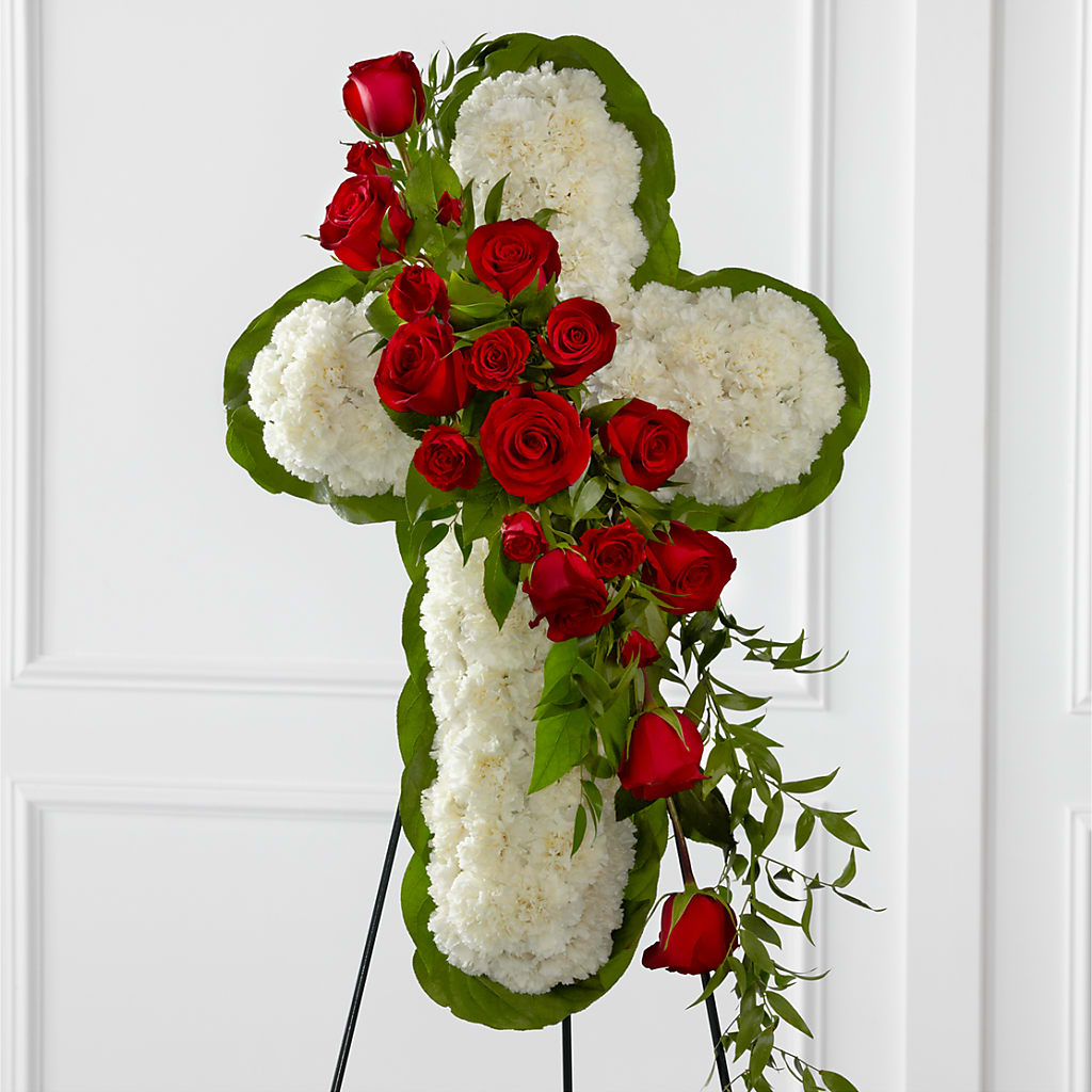Floral Cross Easel – Lumaya Florals, Rock Hill SC