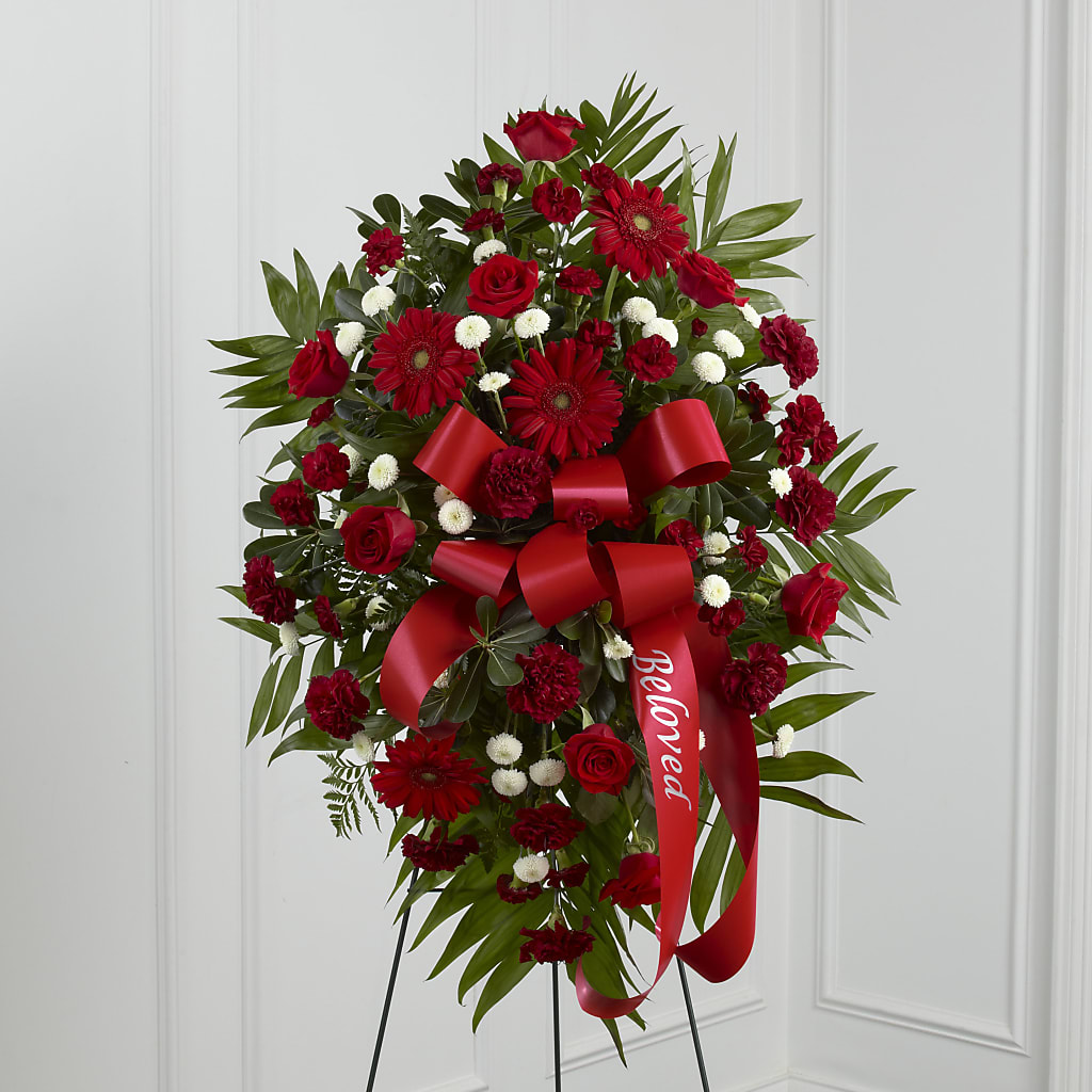 Treasured Memories Standing Spray – Lumaya Florals, Rock Hill SC