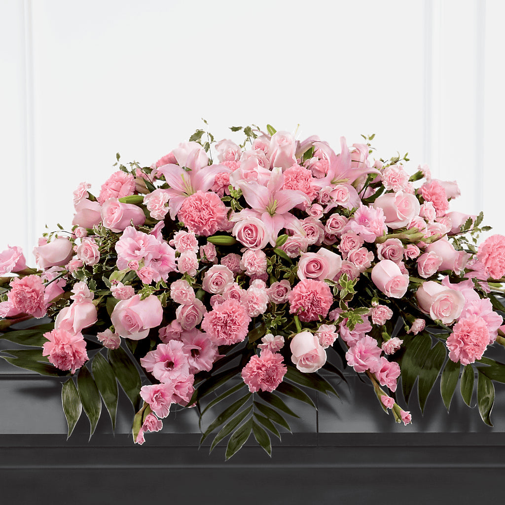 Garden of Comfort Casket Spray (Standard) – Lumaya Florals, Rock Hill SC