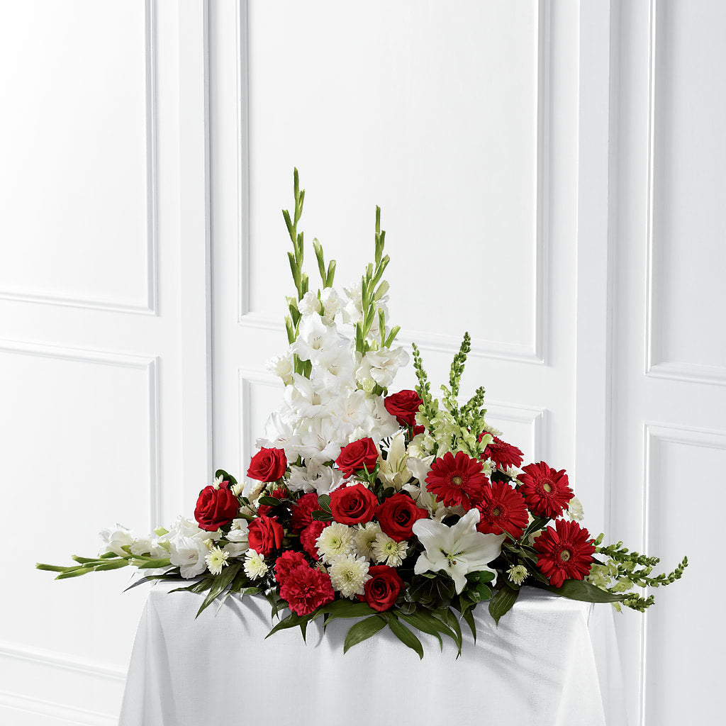 Crimson & White Arrangement – Lumaya Florals, Rock Hill SC