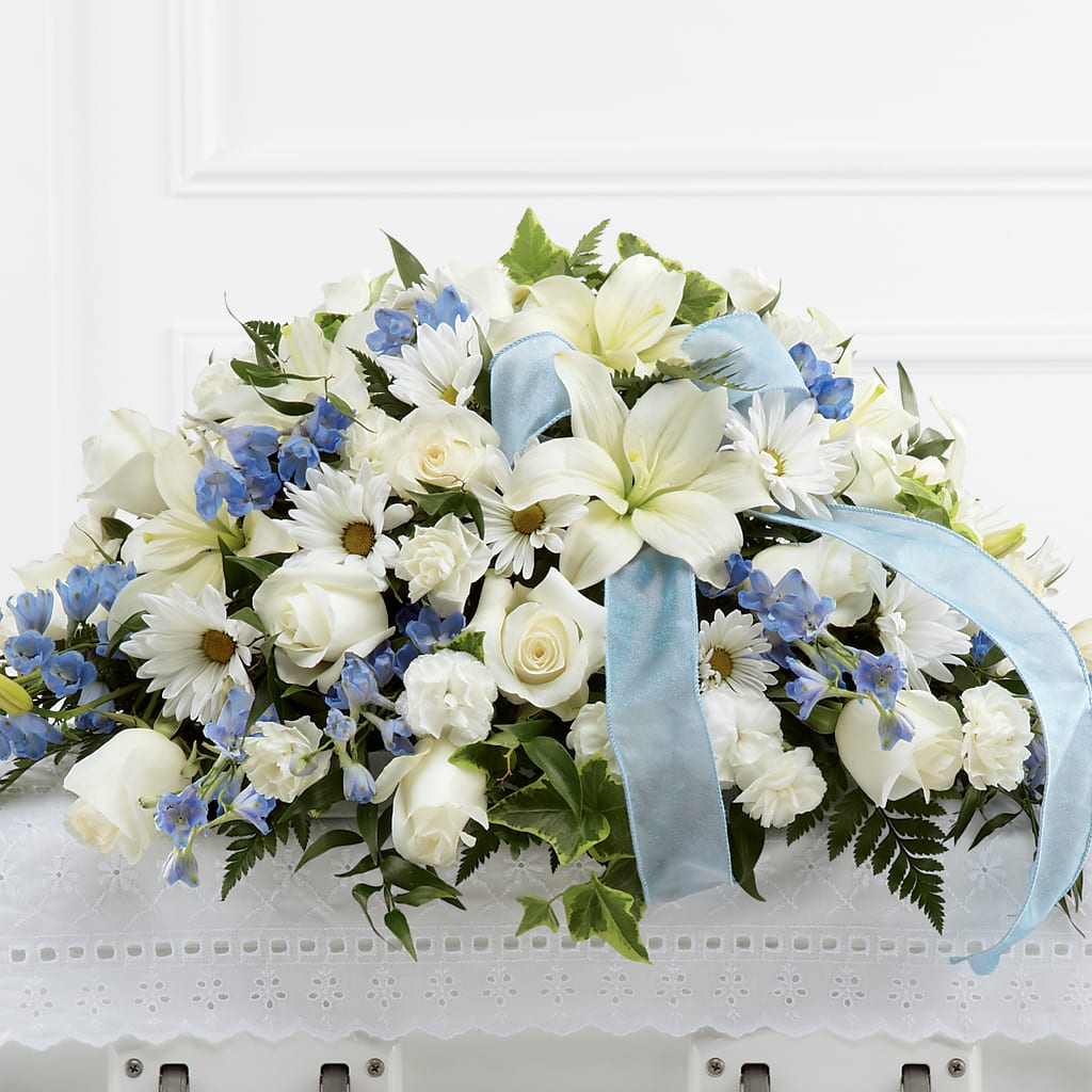 Tender Treasure Casket Spray – Lumaya Florals, Rock Hill SC