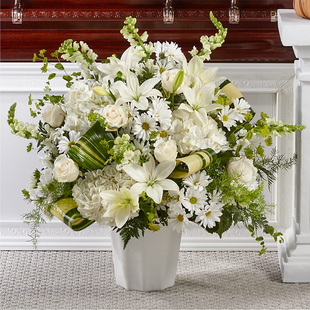 Thoughts of Tranquility Floor Basket – Lumaya Florals, Rock Hill SC