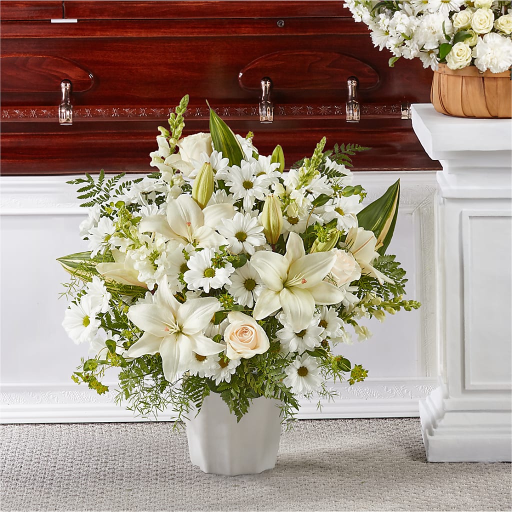 Thoughts of Tranquility Floor Basket – Lumaya Florals, Rock Hill SC