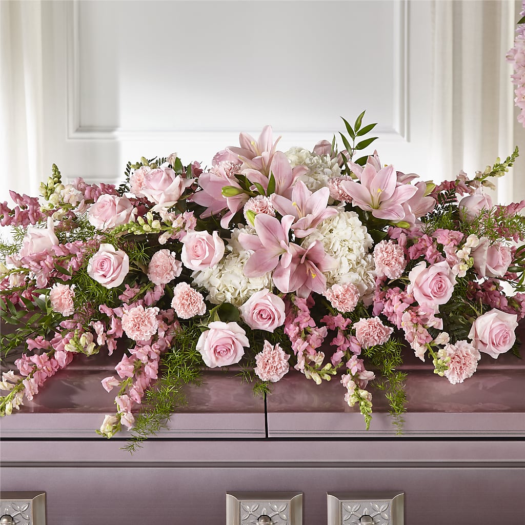 Life & Remembrance Casket Spray – Lumaya Florals, Rock Hill SC