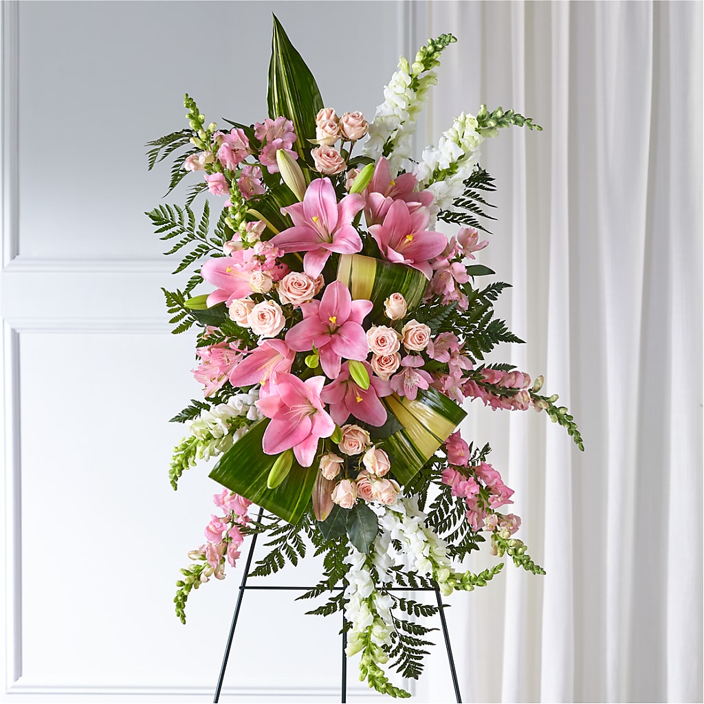 Elegant Embrace Standing Spray – Lumaya Florals, Rock Hill SC
