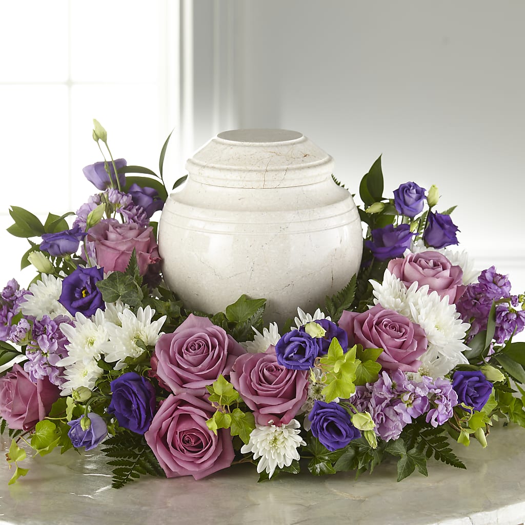 Blooming Sympathy Cremation Adornment – Lumaya Florals, Rock Hill SC