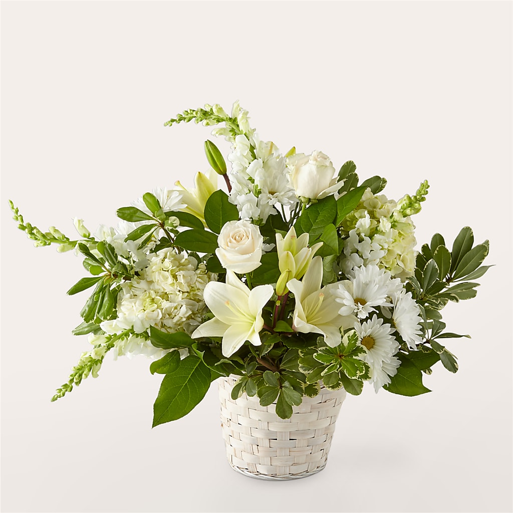 Ivory Elegance Floral Basket – Lumaya Florals, Rock Hill SC