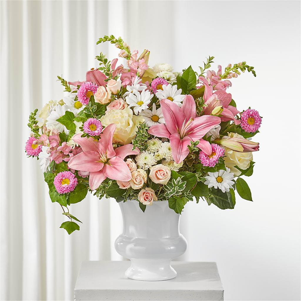 Empathetic Blooms Urn Arrangement – Lumaya Florals, Rock Hill SC