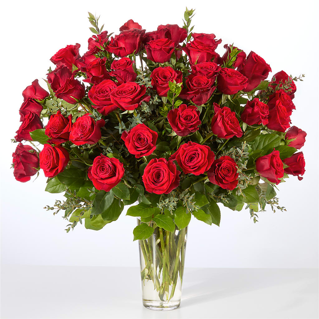 Forever Yours Fifty Stem Red Rose Bouquet – Lumaya Florals, Rock Hill SC