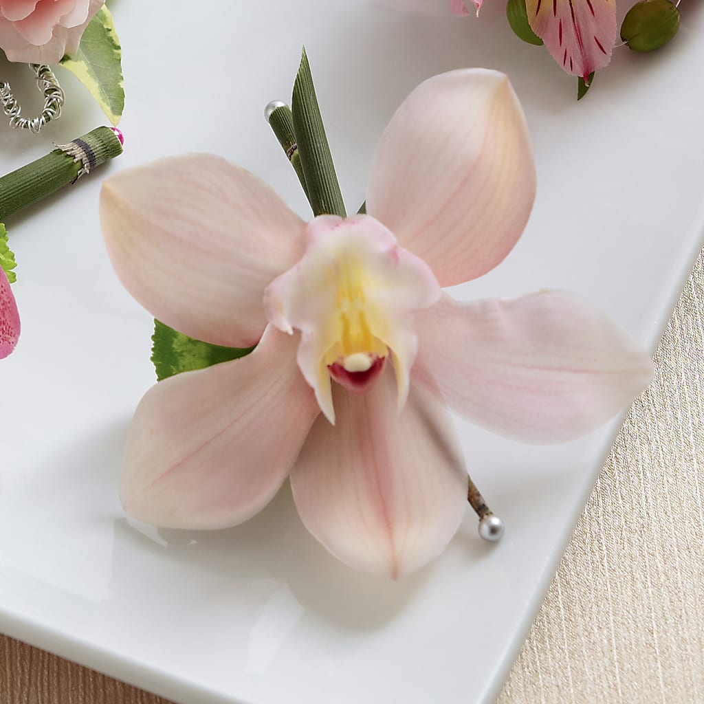 Pink Cymbidium Boutonniere – Lumaya Florals, Rock Hill SC