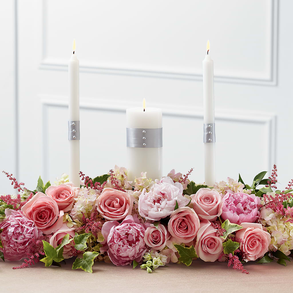 Worldwide Romance Unity Candle Arrangement – Lumaya Florals, Rock Hill SC