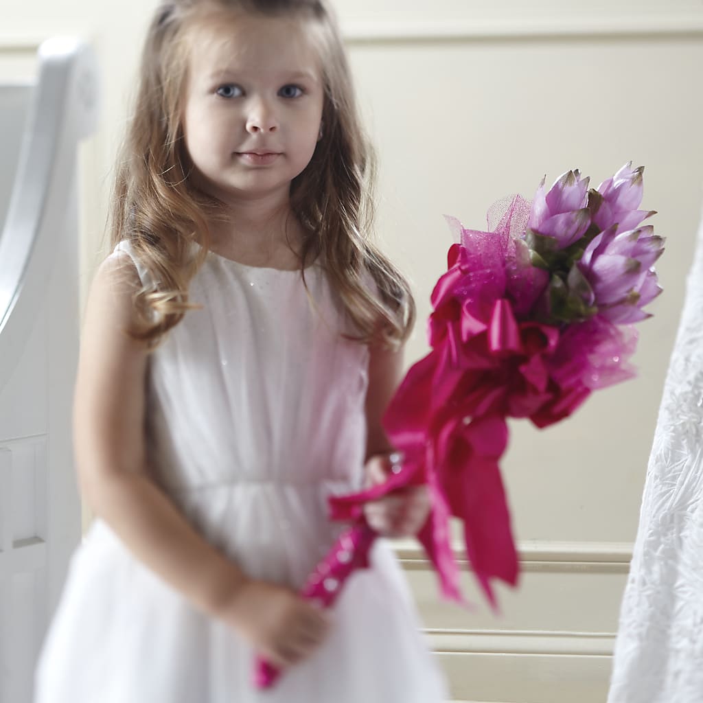 Sparkle Pink Flower Girl Bouquet – Lumaya Florals, Rock Hill SC