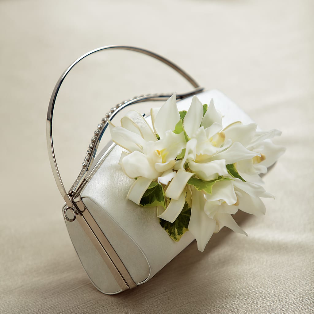 White Purse Decor – Lumaya Florals, Rock Hill SC