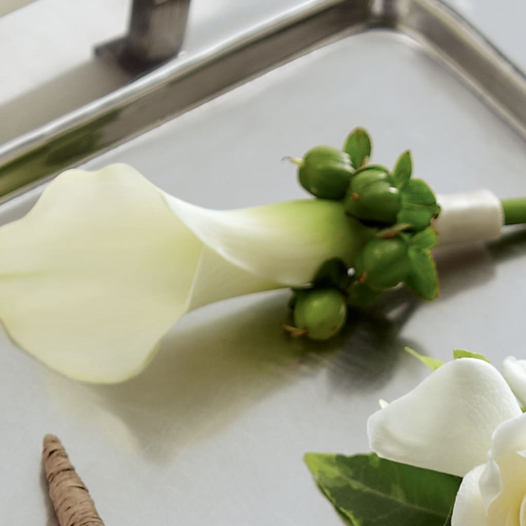 White Calla Boutonniere – Lumaya Florals, Rock Hill SC