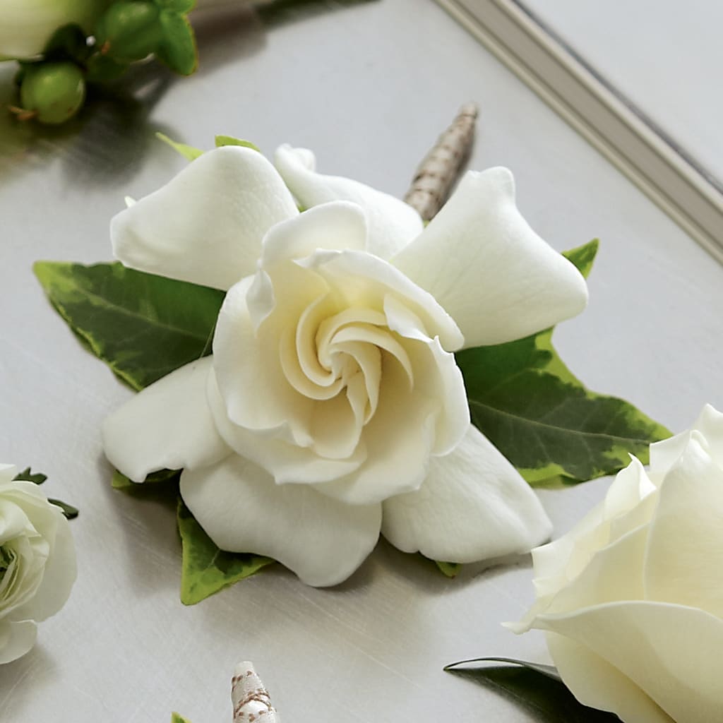 Gardenia Boutonniere – Lumaya Florals, Rock Hill SC