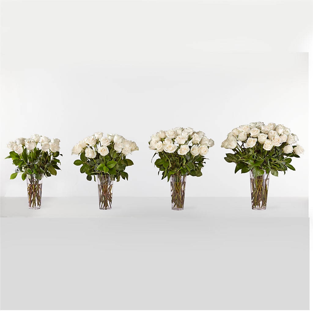 Long Stem White Rose Bouquet –  Lumaya Florals, Rock Hill SC