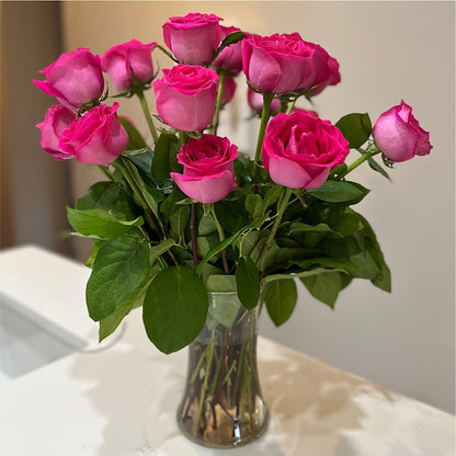 Long Stem Pink Rose Bouquet –  Lumaya Florals, Rock Hill SC
