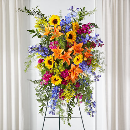Sunlit Memories Standing Spray (Standard) –  Lumaya Florals, Rock Hill SC