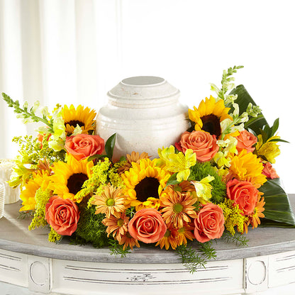 Faithful Sunflower Cremation Adornment –  Lumaya Florals, Rock Hill SC