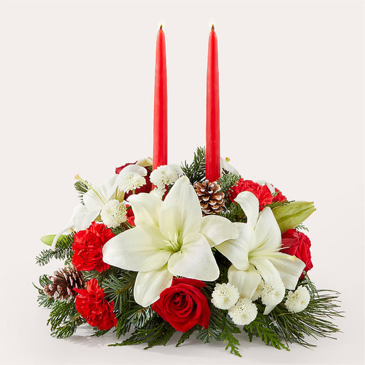 Seasonal Festivities Centerpiece –  Lumaya Florals, Rock Hill SC