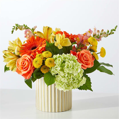 Autumn Sunshine Bouquet with Ivory Vase –  Lumaya Florals, Rock Hill SC