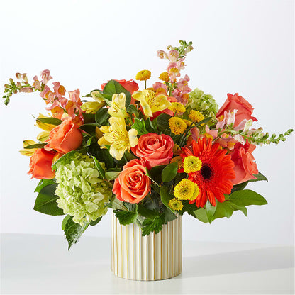 Autumn Sunshine Bouquet with Ivory Vase –  Lumaya Florals, Rock Hill SC