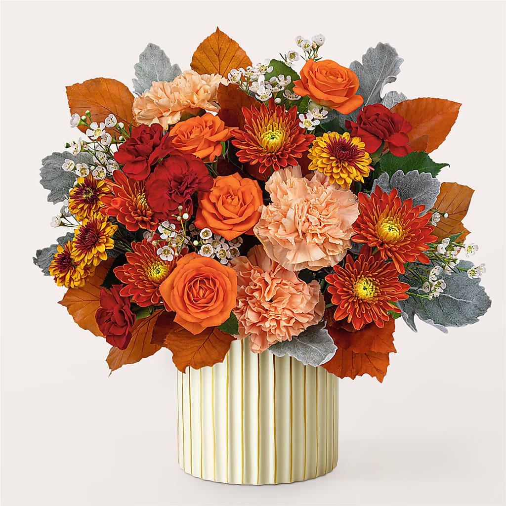 Merlot Bouquet with Ivory Vase –  Lumaya Florals, Rock Hill SC