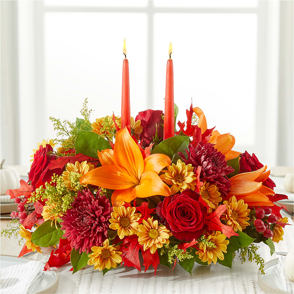 Autumn's Embrace Centerpiece –  Lumaya Florals, Rock Hill SC