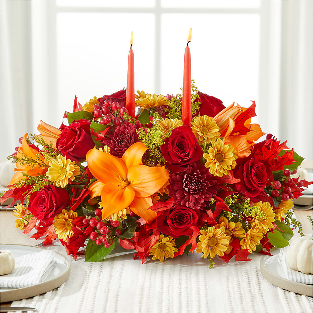 Autumn's Embrace Centerpiece –  Lumaya Florals, Rock Hill SC