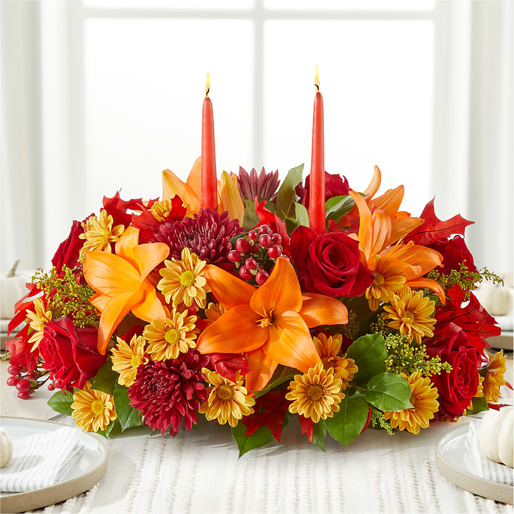 Autumn's Embrace Centerpiece –  Lumaya Florals, Rock Hill SC