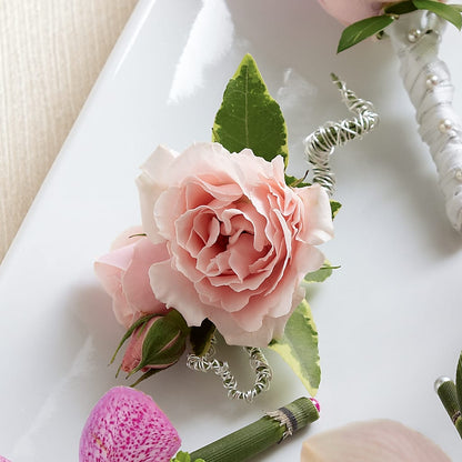 Pink Spray Rose Boutonniere –  Lumaya Florals, Rock Hill SC