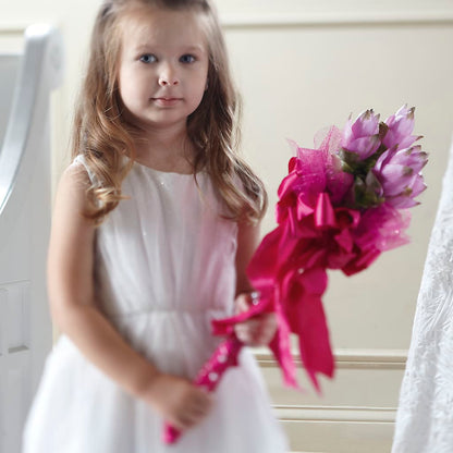 Sparkle Pink Flower Girl Bouquet –  Lumaya Florals, Rock Hill SC