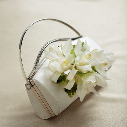 White Purse Decor –  Lumaya Florals, Rock Hill SC