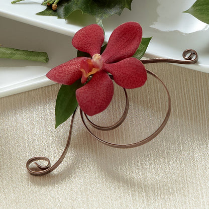 Red Mokara Boutonniere –  Lumaya Florals, Rock Hill SC